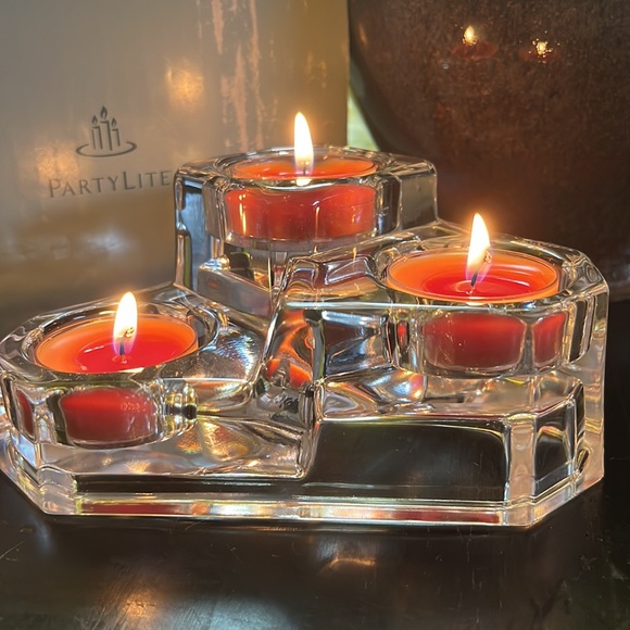 PartyLite Lead Crystal Collection 3 Tier candle holder-PartyLite Gifts Exclusive - Picture 1 of 13
